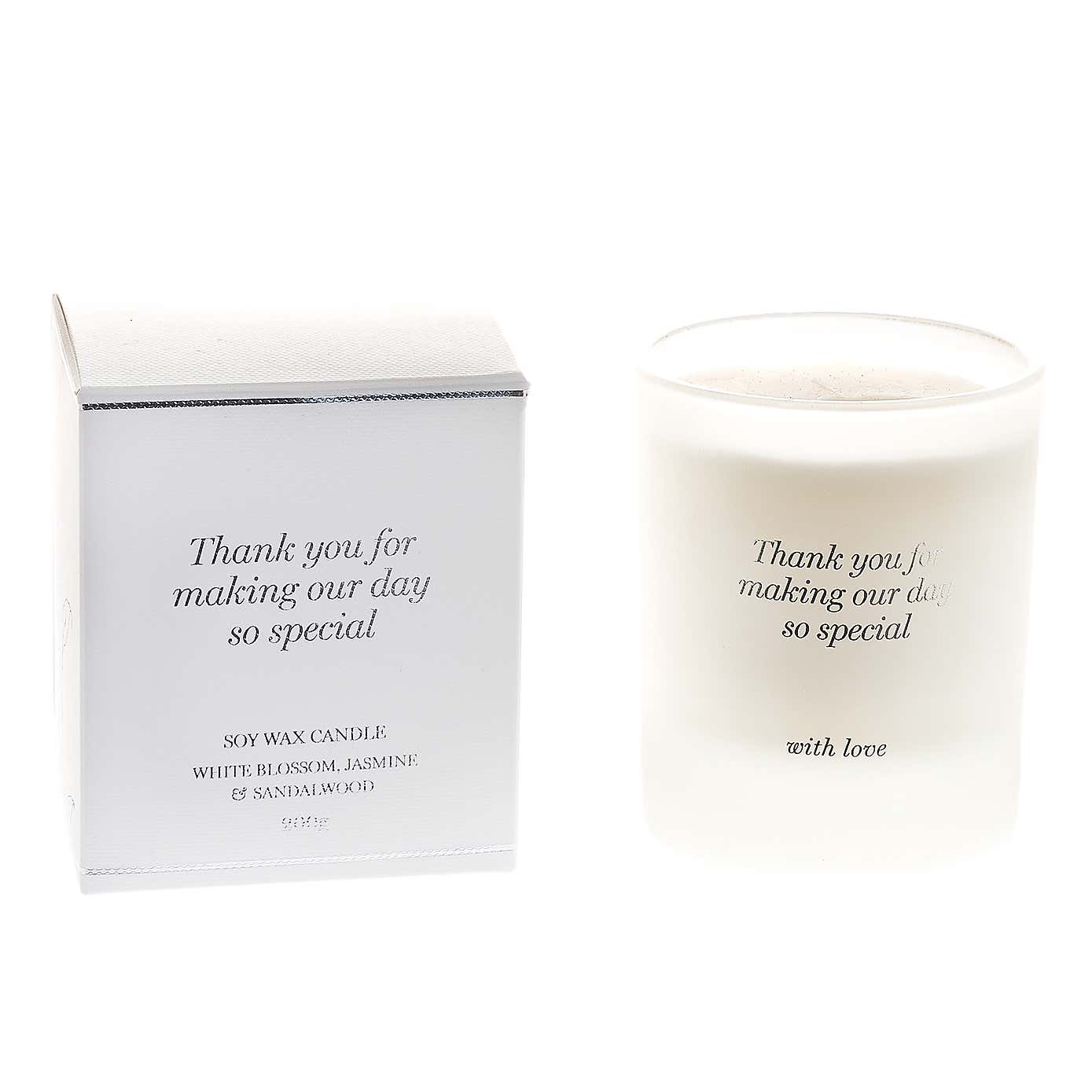 Amore White Blossom Thank You Candle