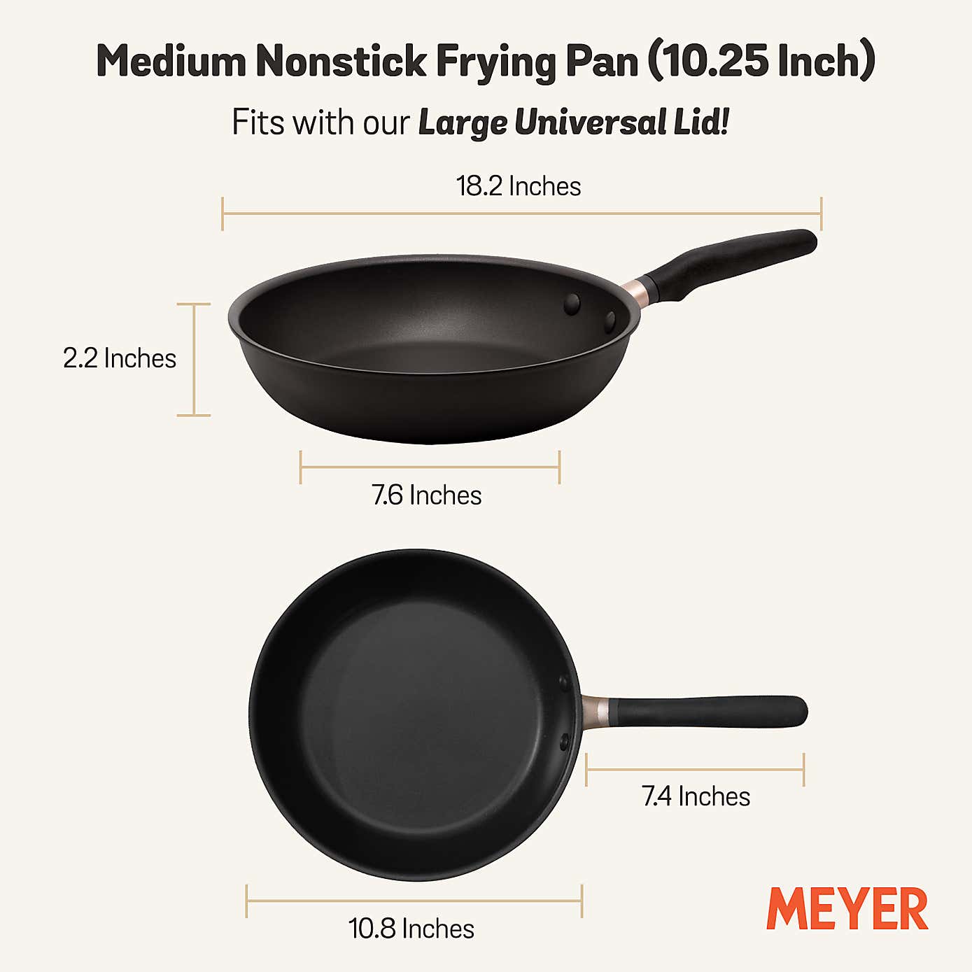 Meyer Accent Non-Stick Hard Anodised Aluminium Frying Pan, 26cm