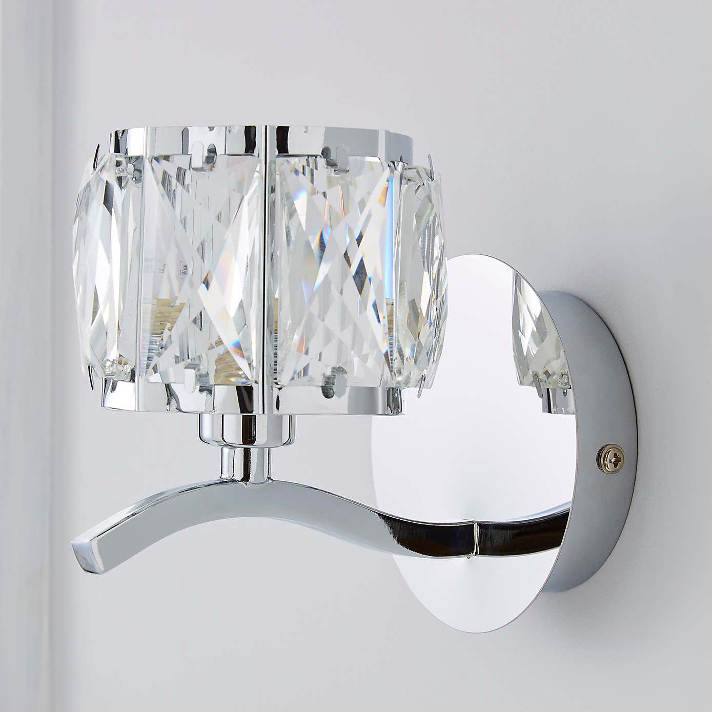 Kleio Glass Chrome Wall Light
