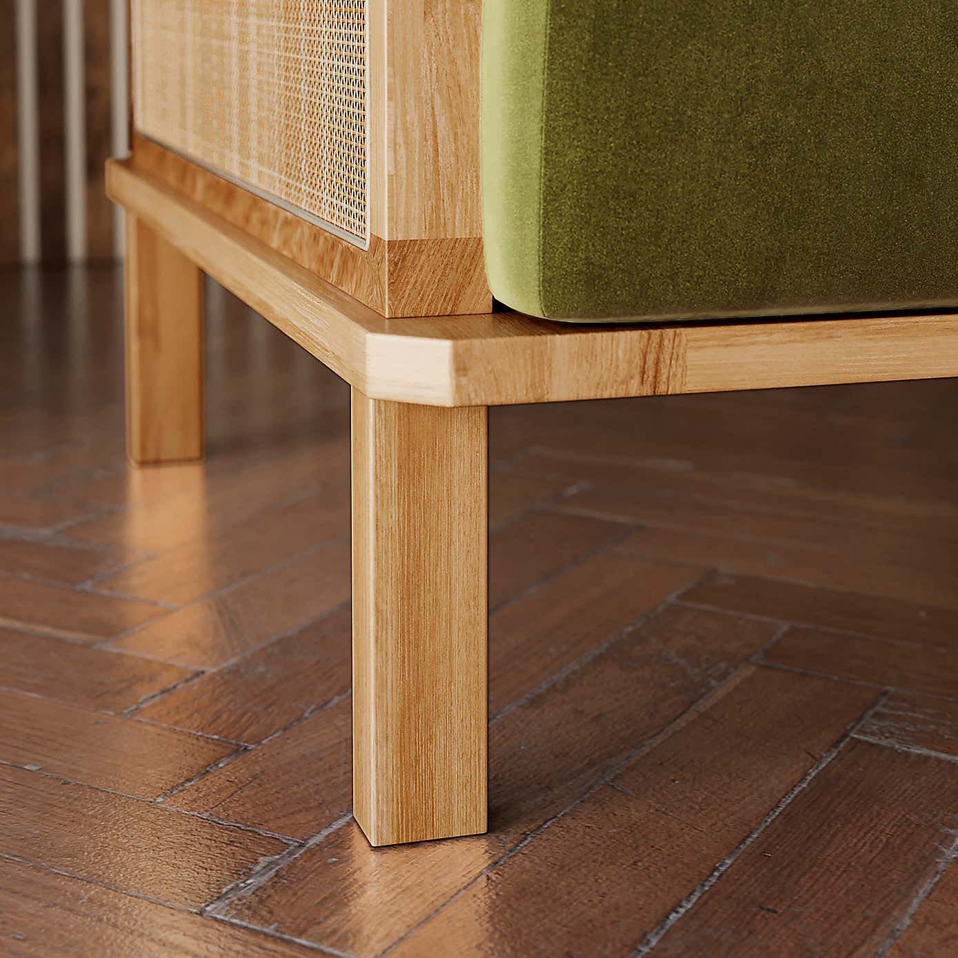 Lila Wicker and Velvet Clic Clac Double Sofa Bed