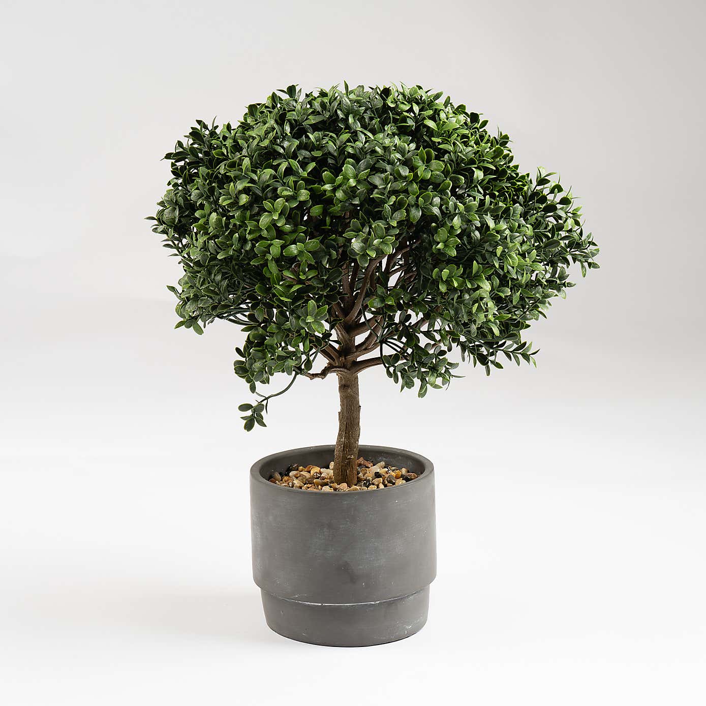 Artificial Mini Topiary Plant in Cement Plant Pot