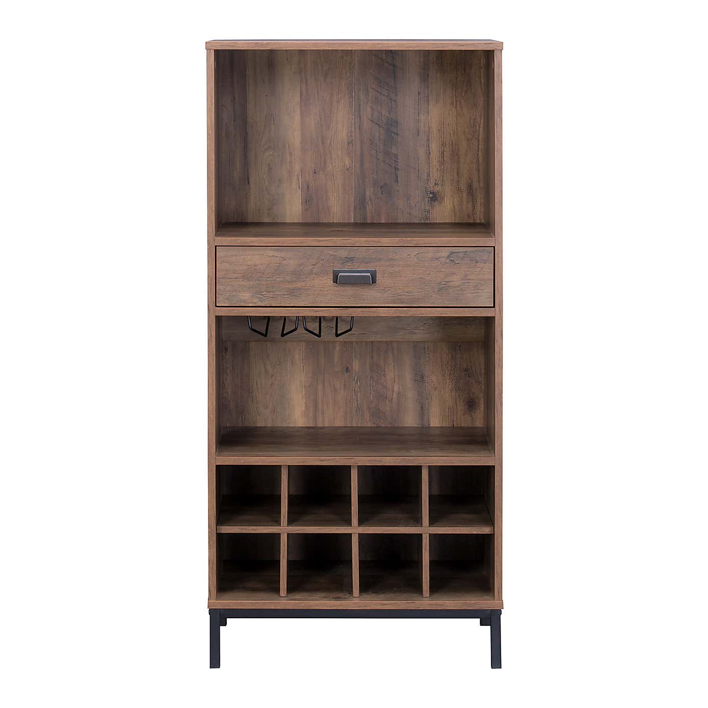 Fulton Compact Wine Cabinet, Pine Effect