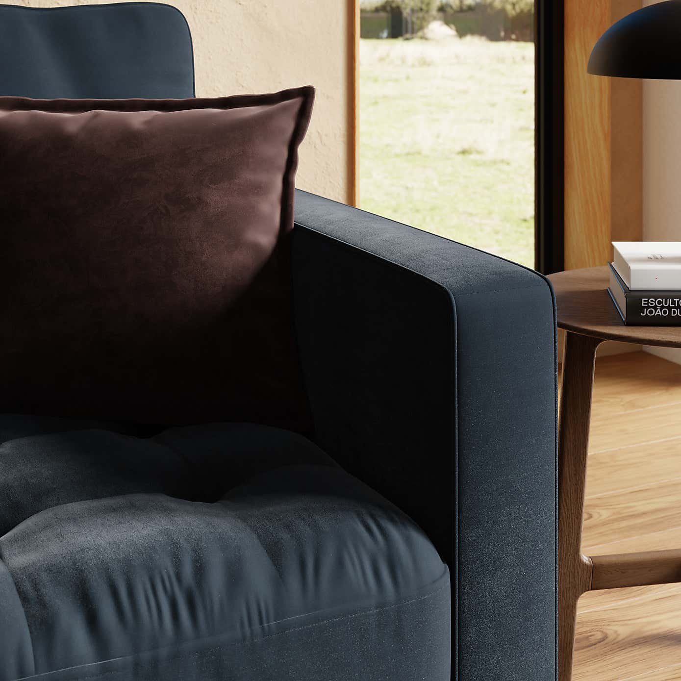 Zoe Casual Sit Velvet Armchair