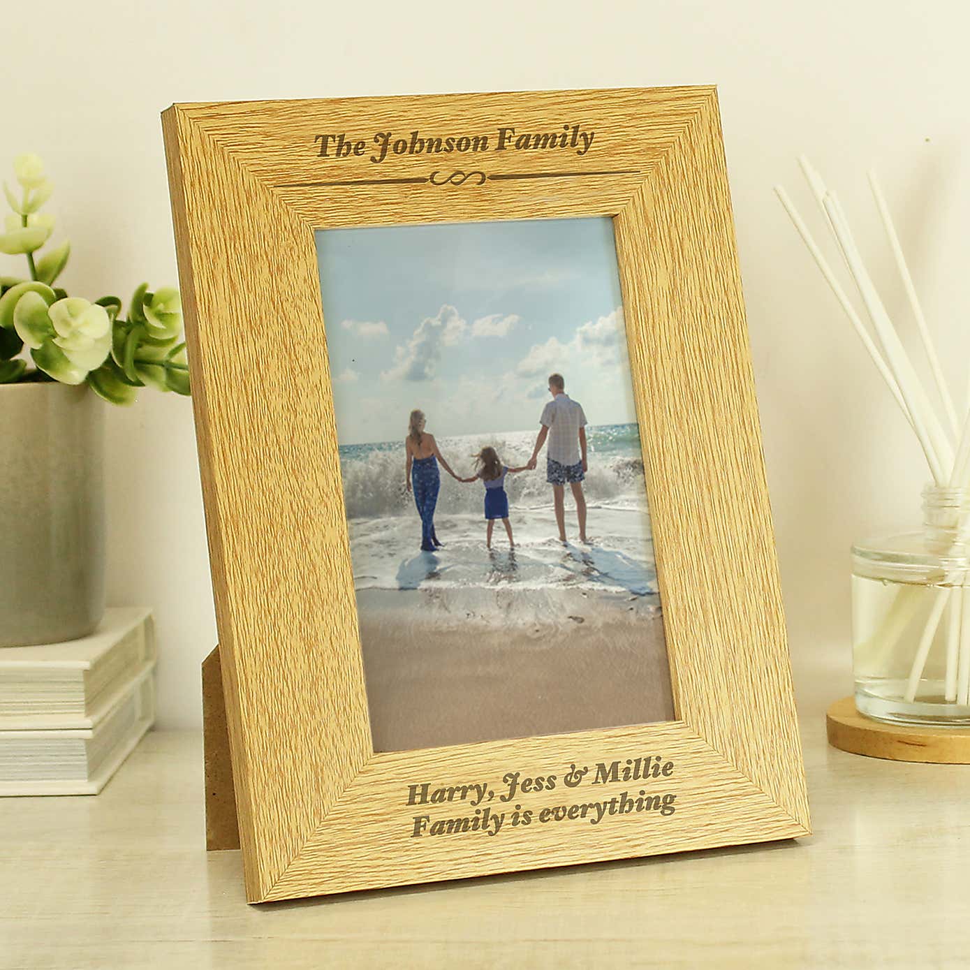 Personalised Formal Oak Effect Portrait Photo Frame