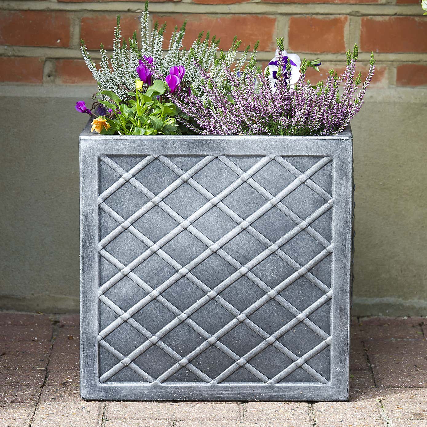 Square Grey Lazio Planter