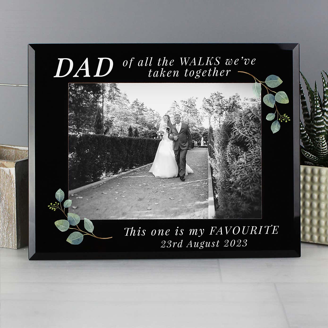 Personalised Of All The Walks Glass Wedding Frame