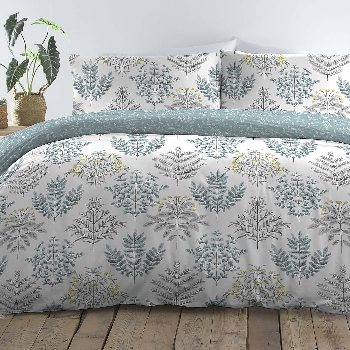 Emily Easy Care Duck Egg Duvet Cover and Pillowcase Set