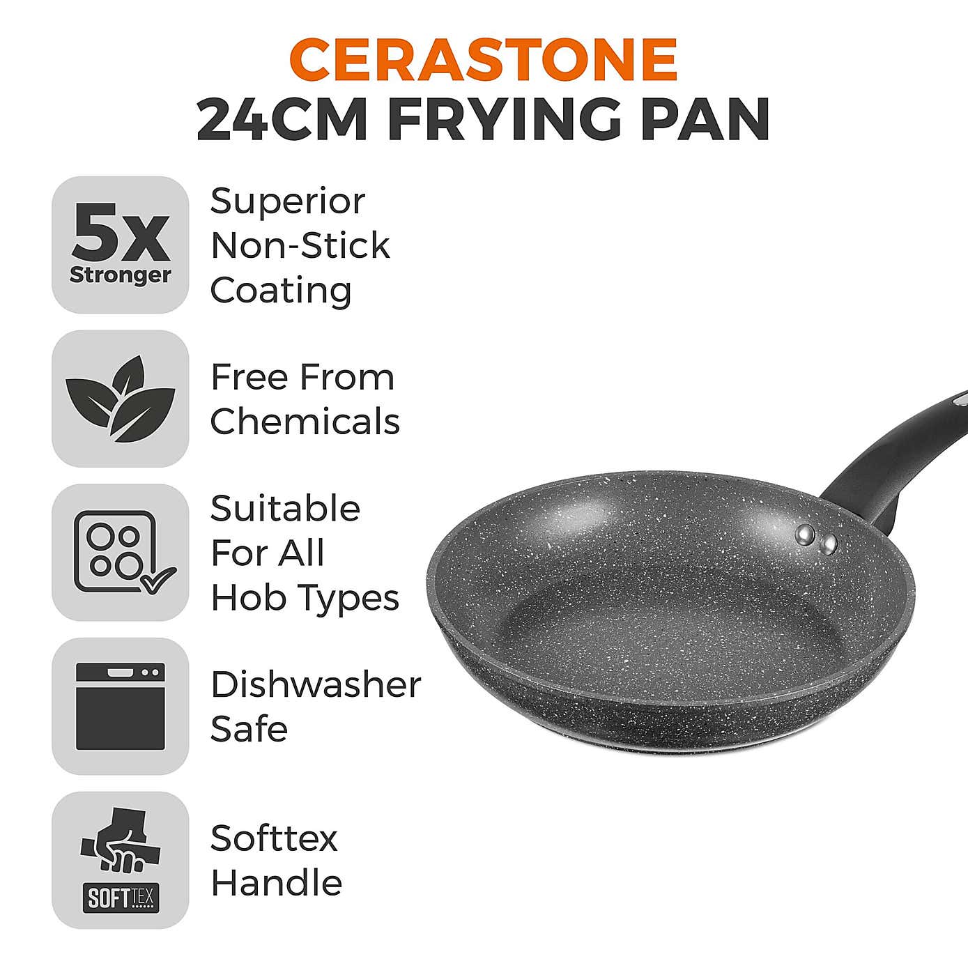 Tower Cerastone Non-Stick Forged Aluminium Frying Pan, 24cm