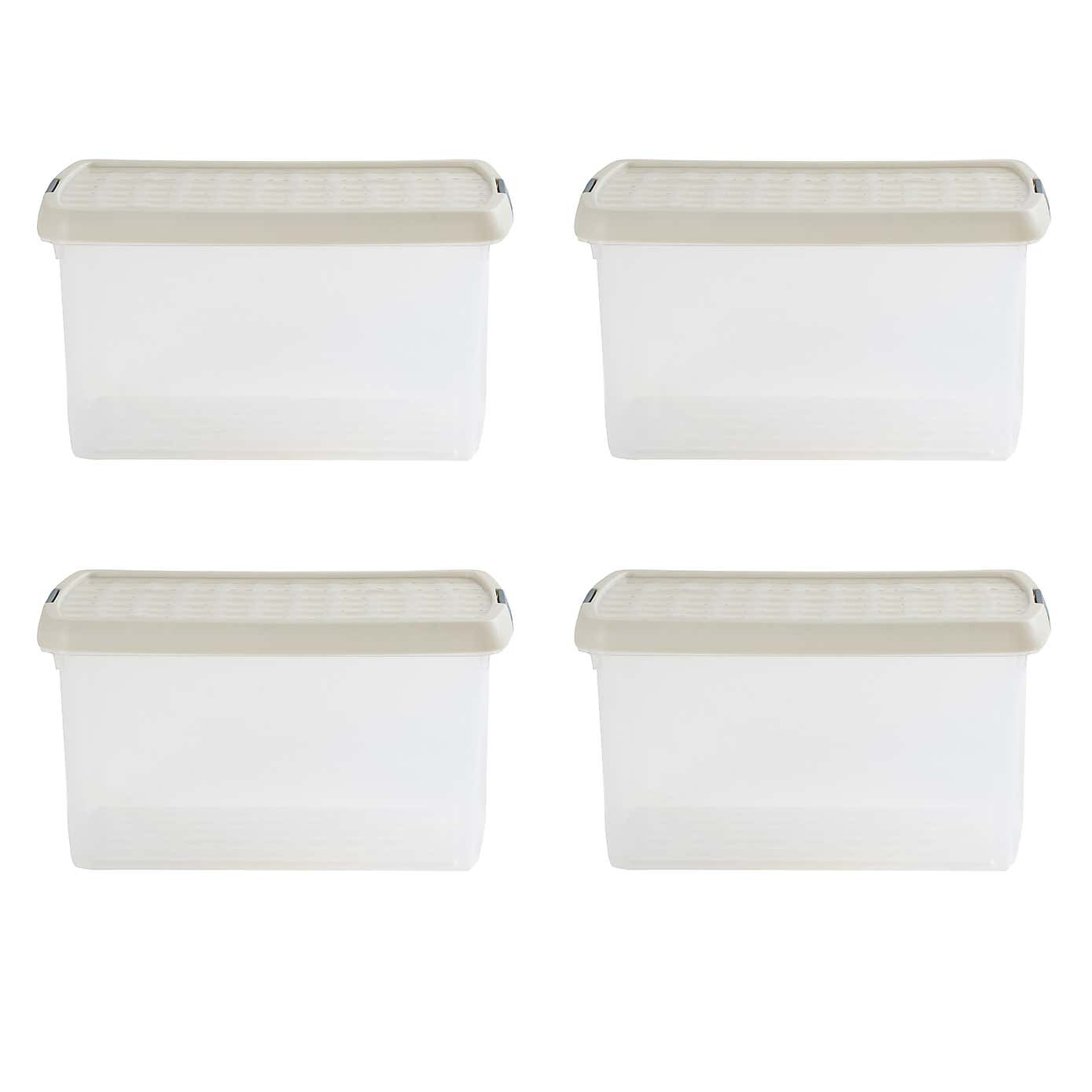 Wham Clip Pack of 4 Rectangle Storage Boxes With Lids