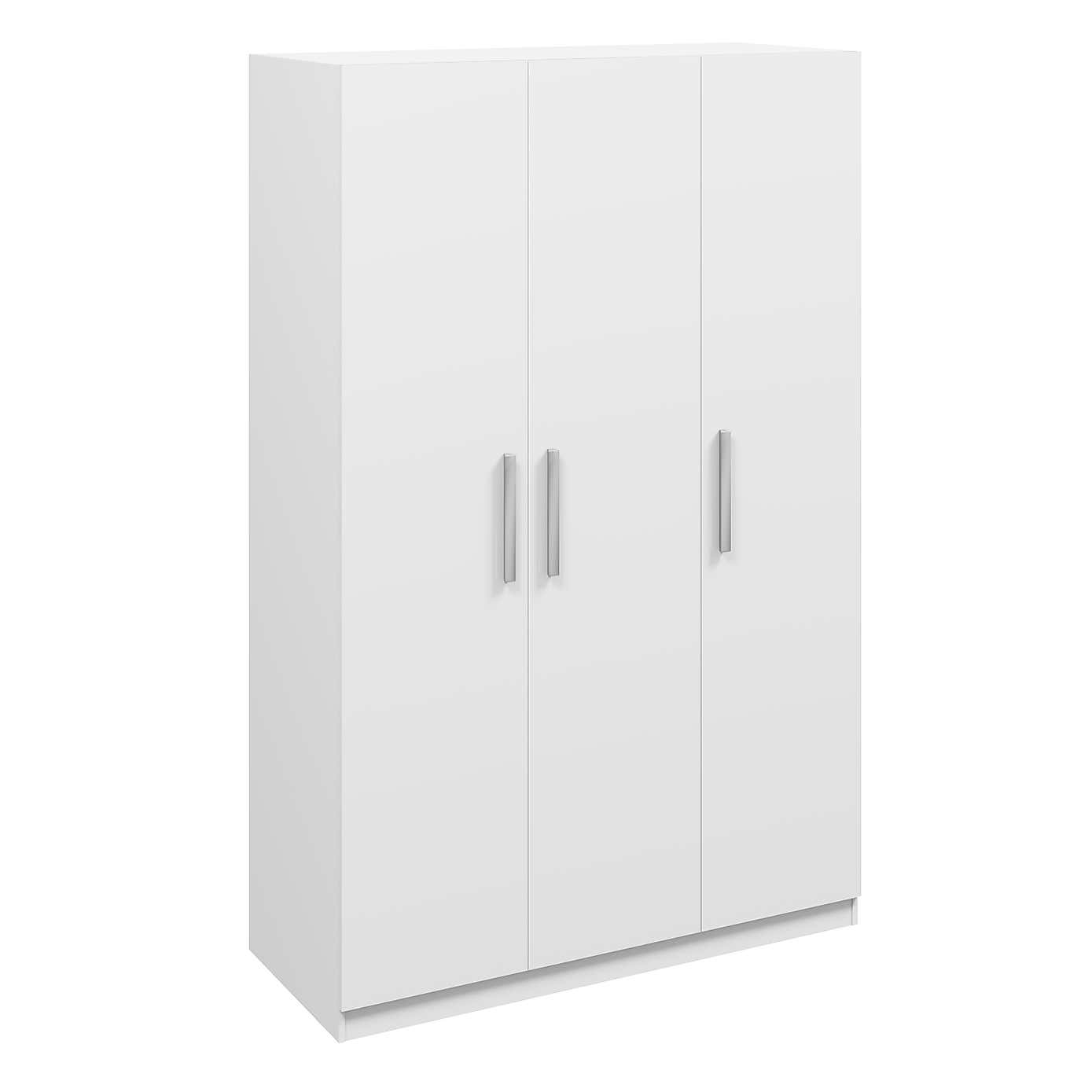 Sudbury Triple Wardrobe, White and Grey