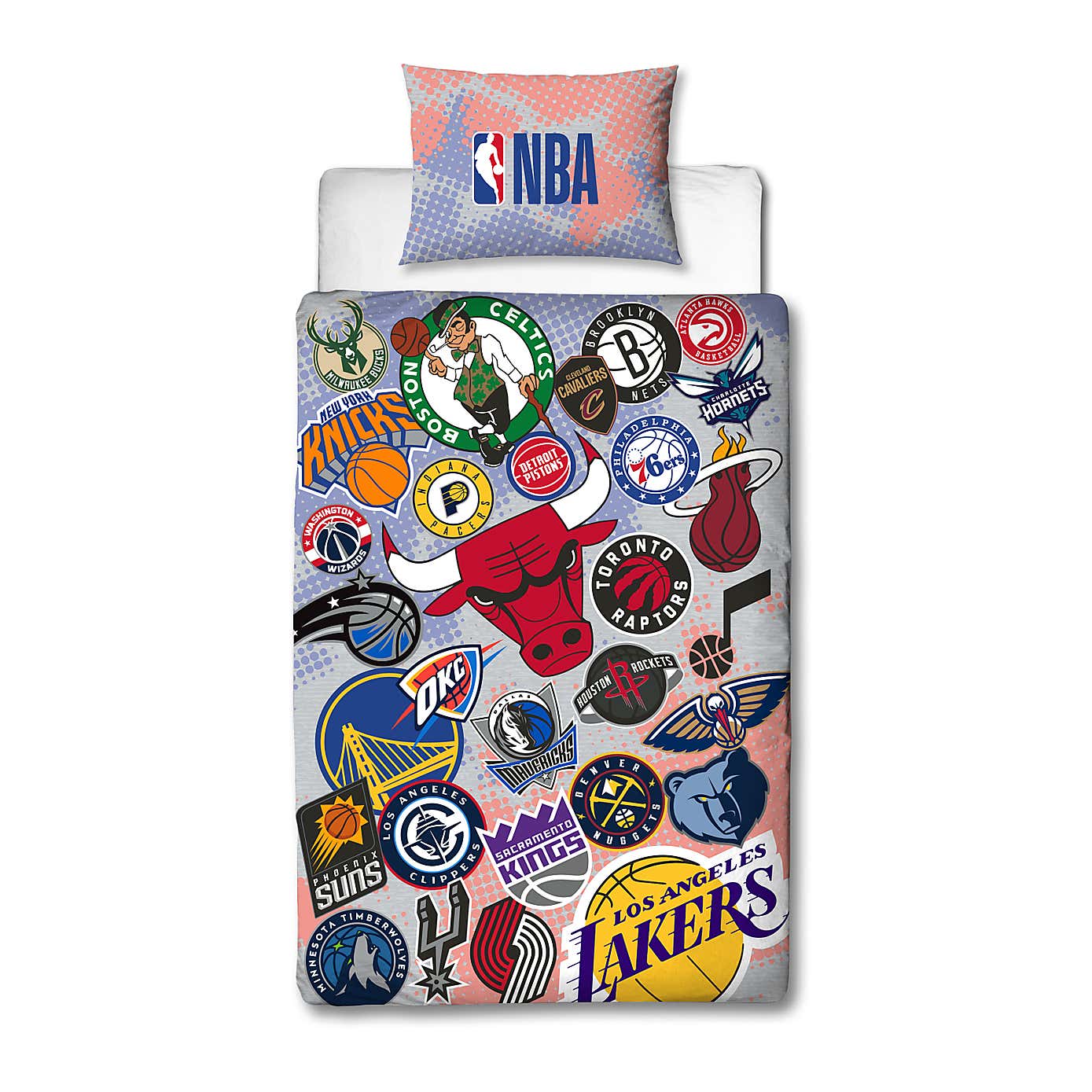 NBA Divide Reversible Single Duvet & Pillowcase Set