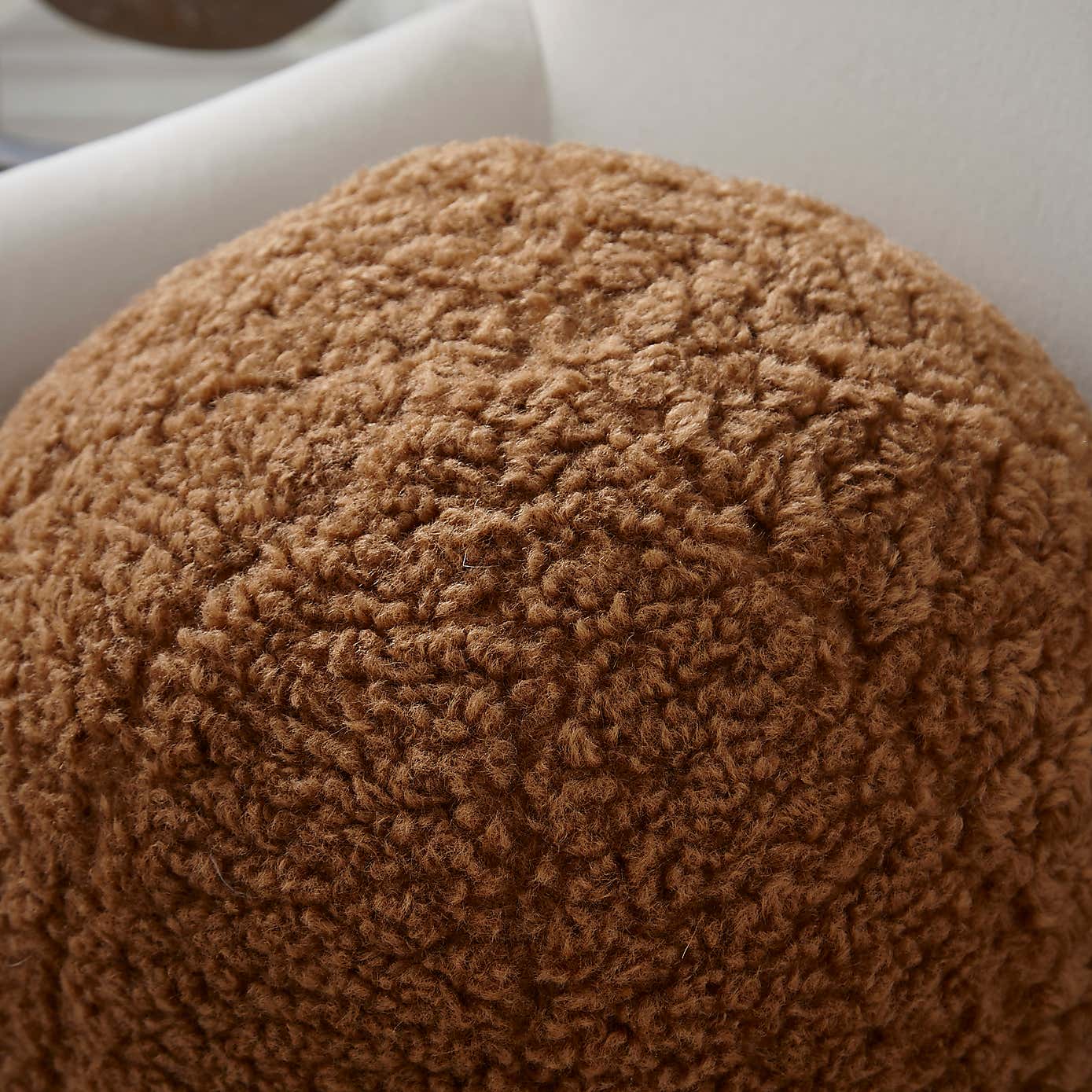 Luxe Boucle Caramel Ball Cushion
