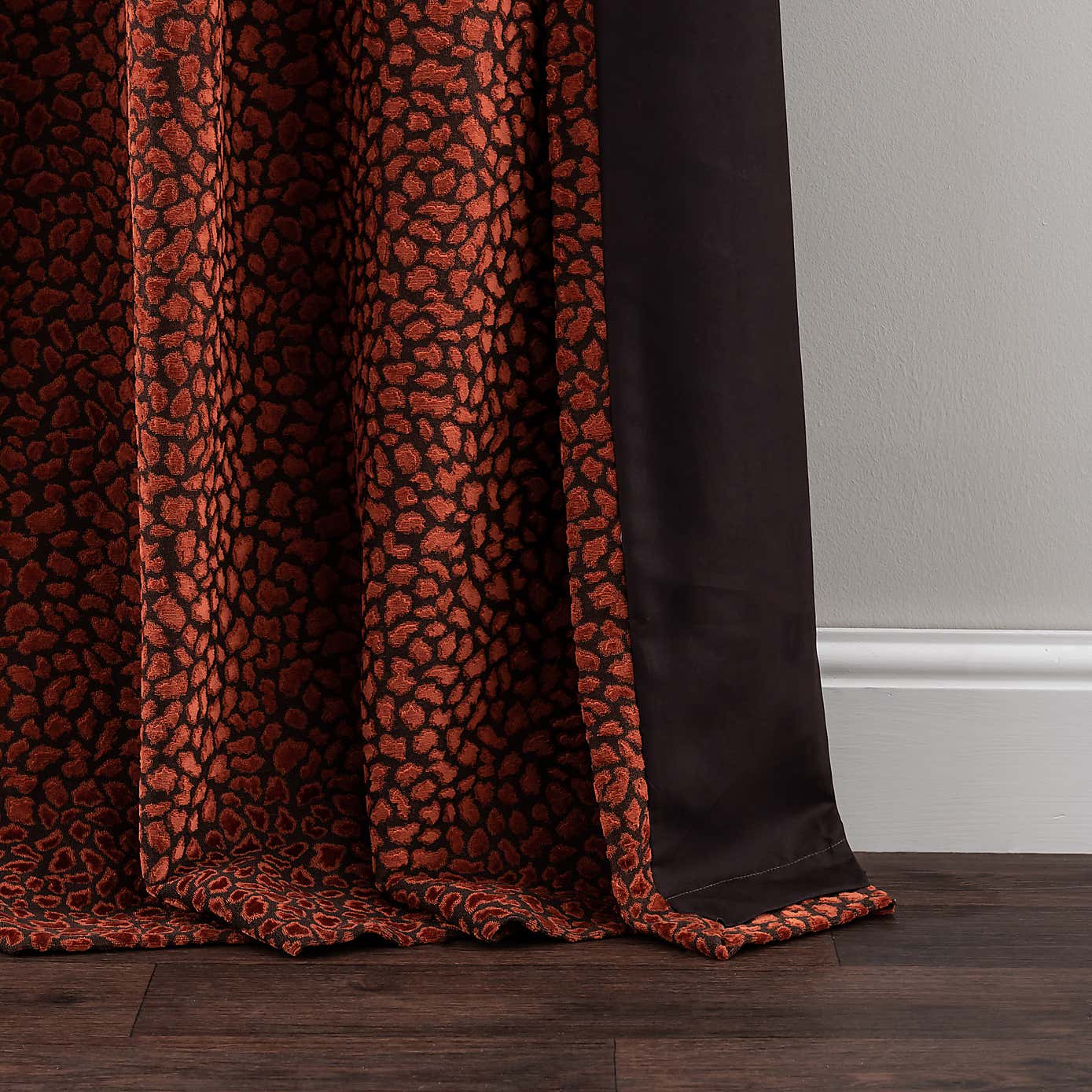 Animal Cut Velvet Eyelet Curtains