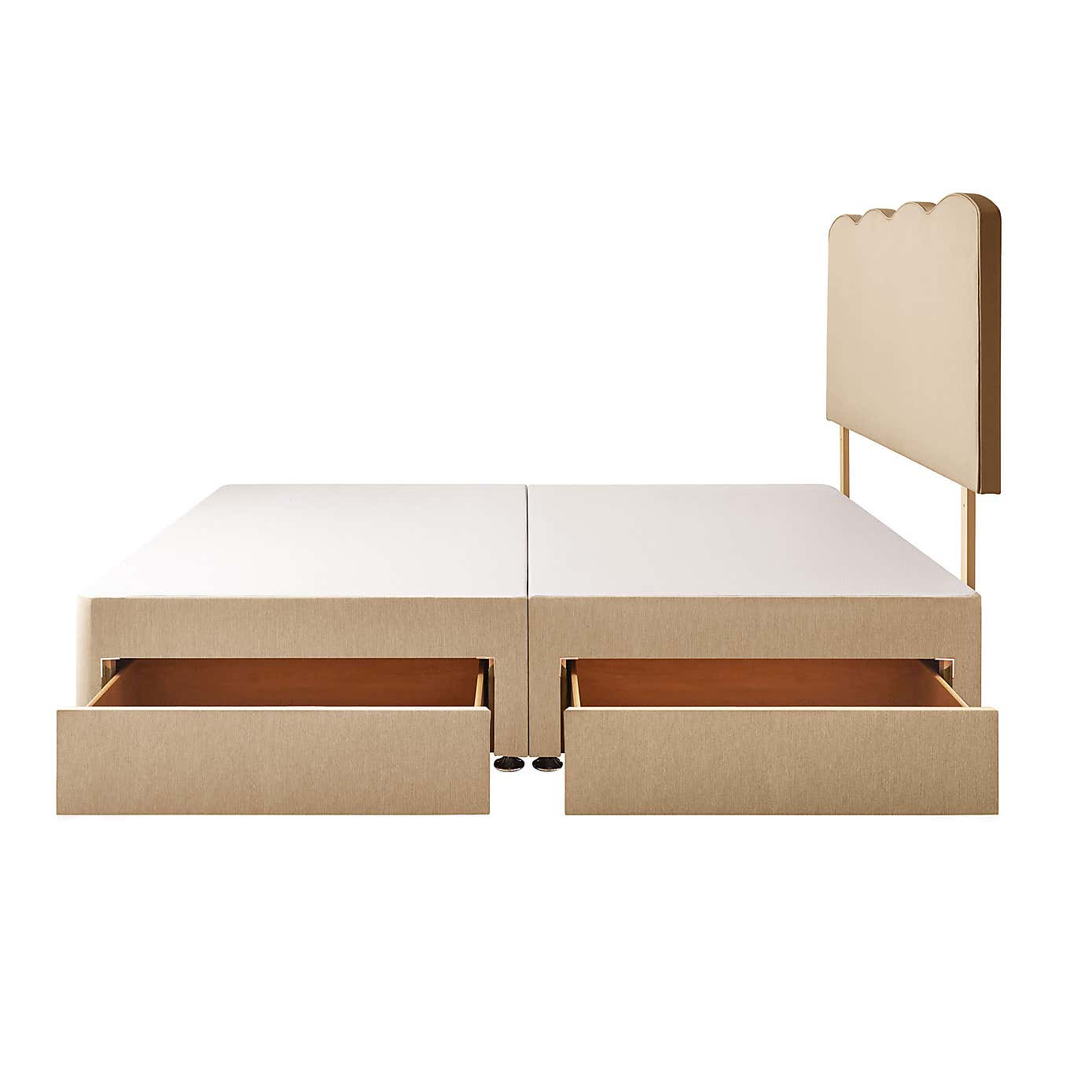 Silentnight 2 Drawer Divan Bed With Fabric Wave Headboard