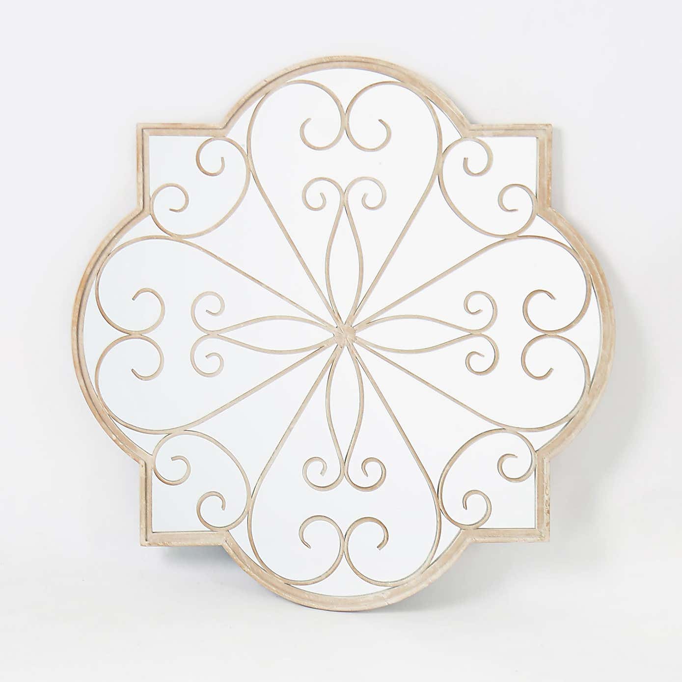 Rose Petal Round Indoor Outdoor Wall Mirror