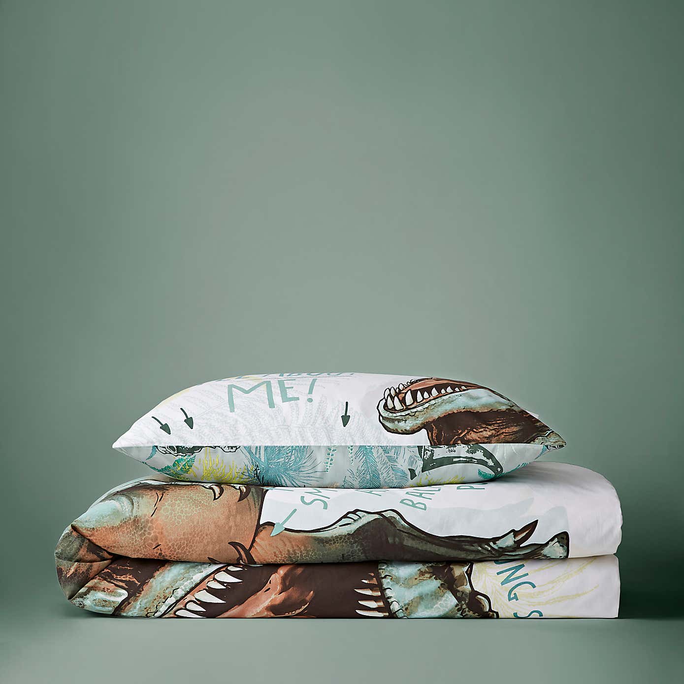 All About T-Rex 100% Cotton Duvet Cover and Pillowcase Set