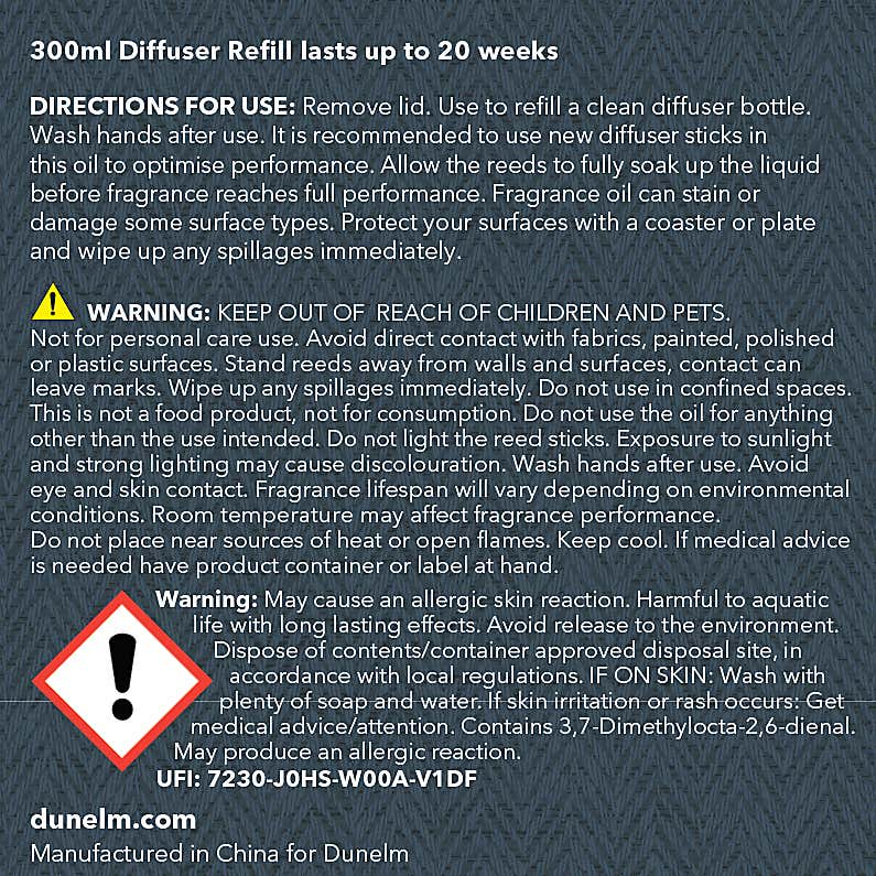 Churchgate Oud and Bergamot Diffuser Refill