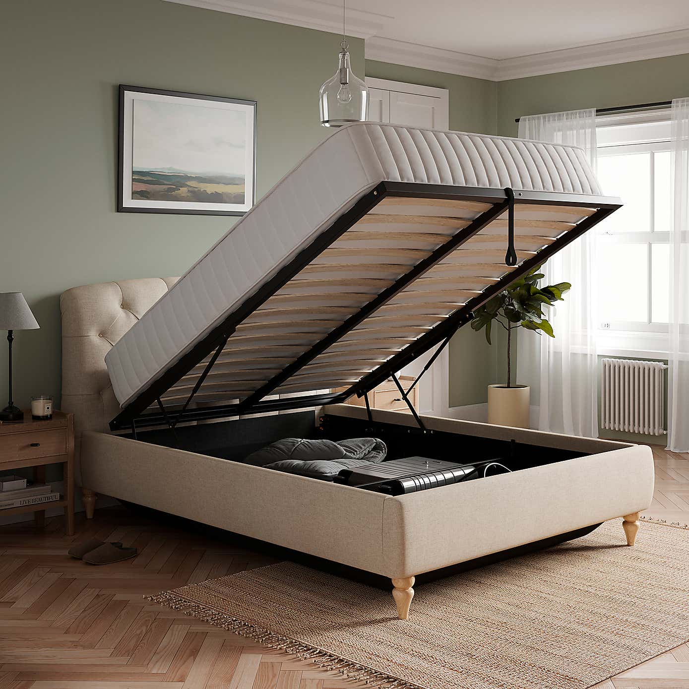 Ariana Woven Ottoman Chesterfield Bed