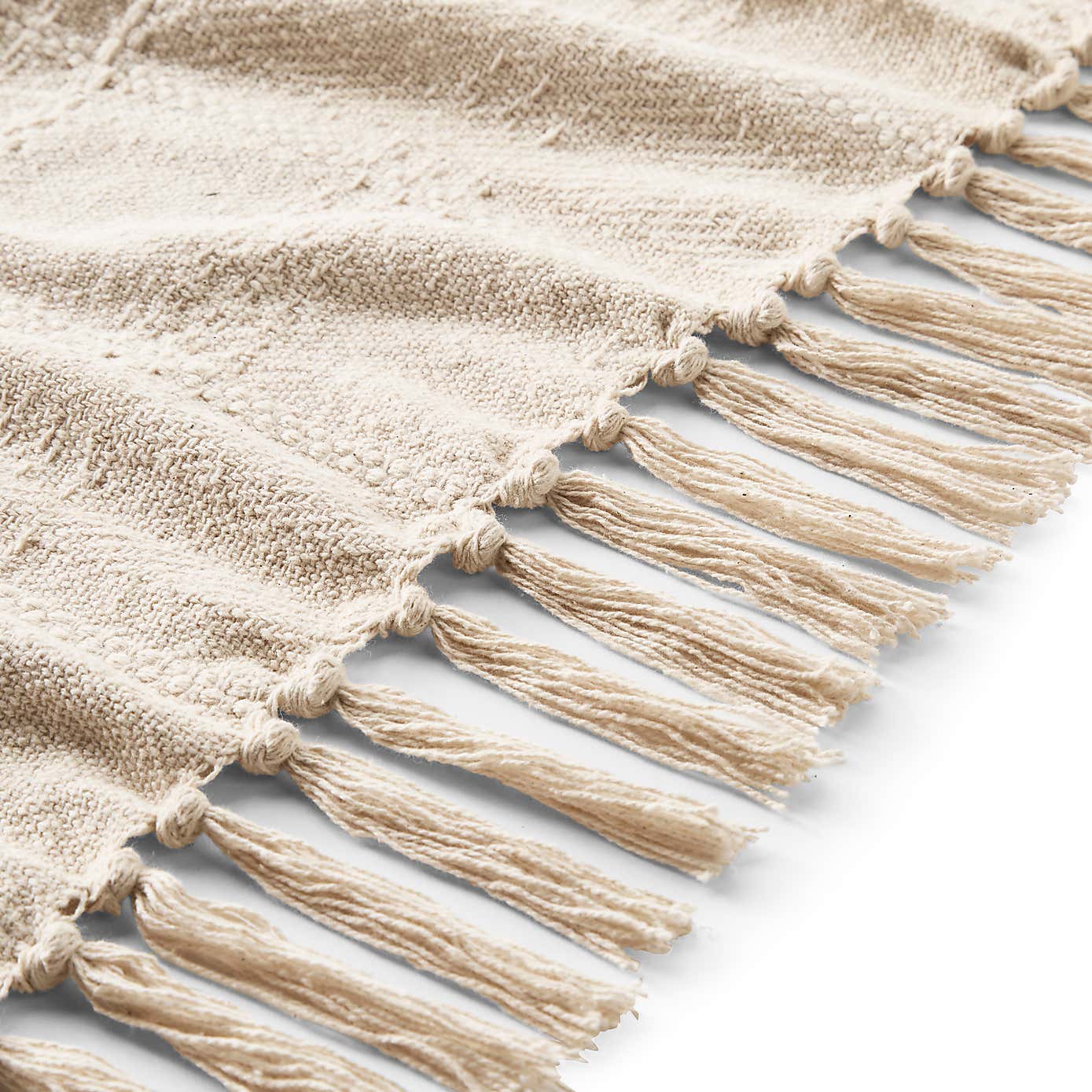 Natural Cotton Check Throw