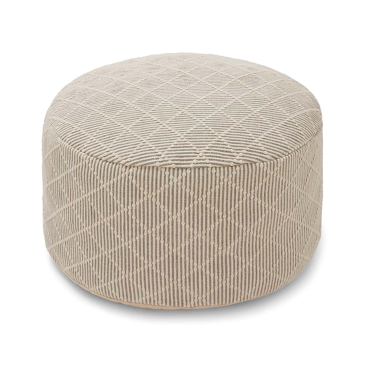 Tufted Diamond Natural Pouffe
