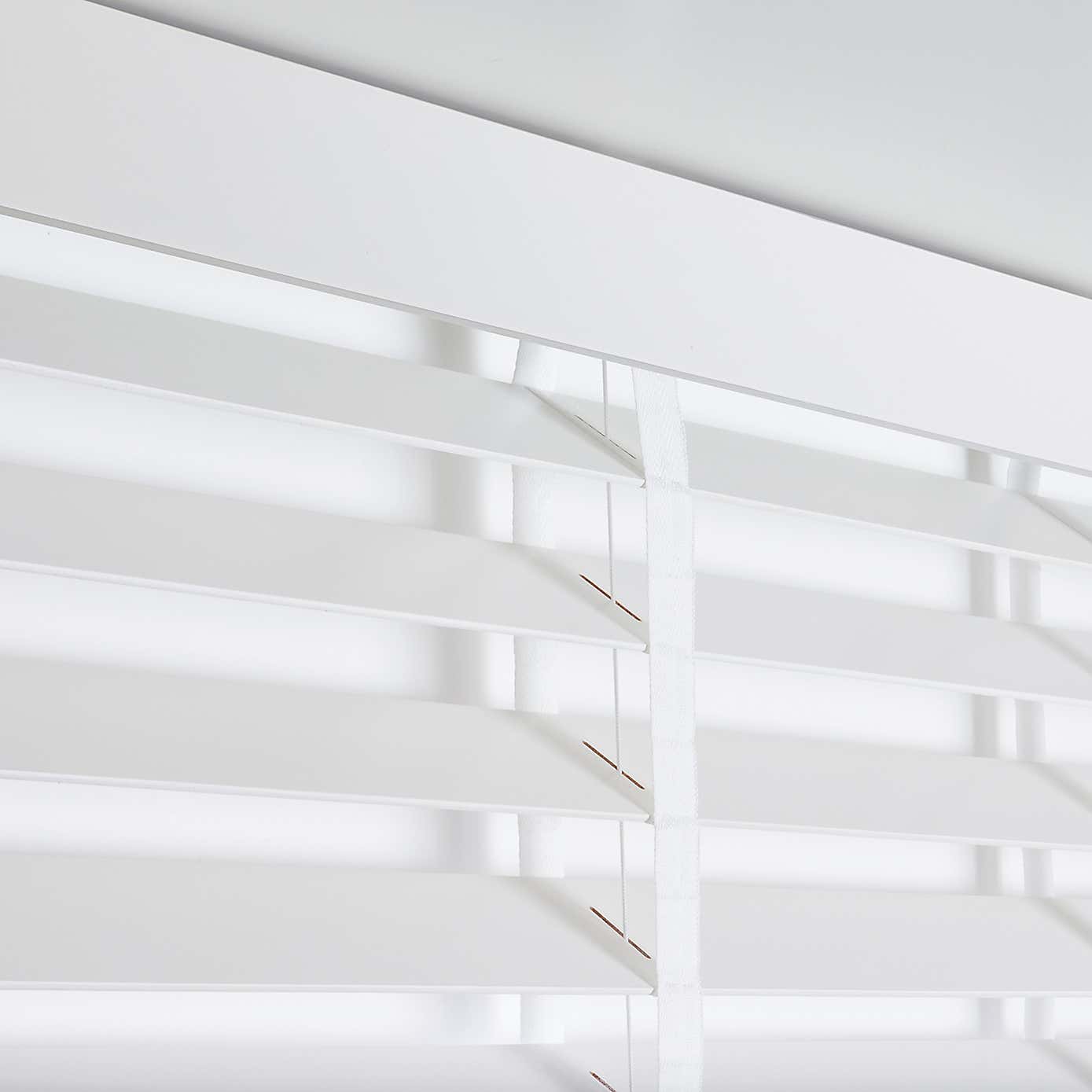 White 63mm Hardwood Shutter Effect Venetian Blind