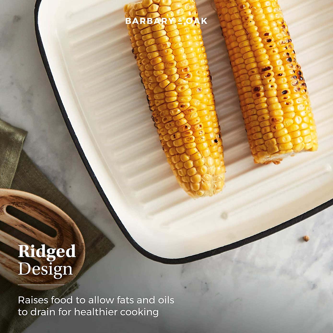 Barbary & Oak Cast Iron Grill Pan, 23cm