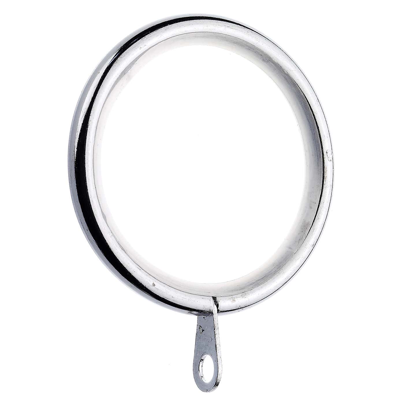 Pack of 6 Lined Metal Curtain Rings Dia. 28mm