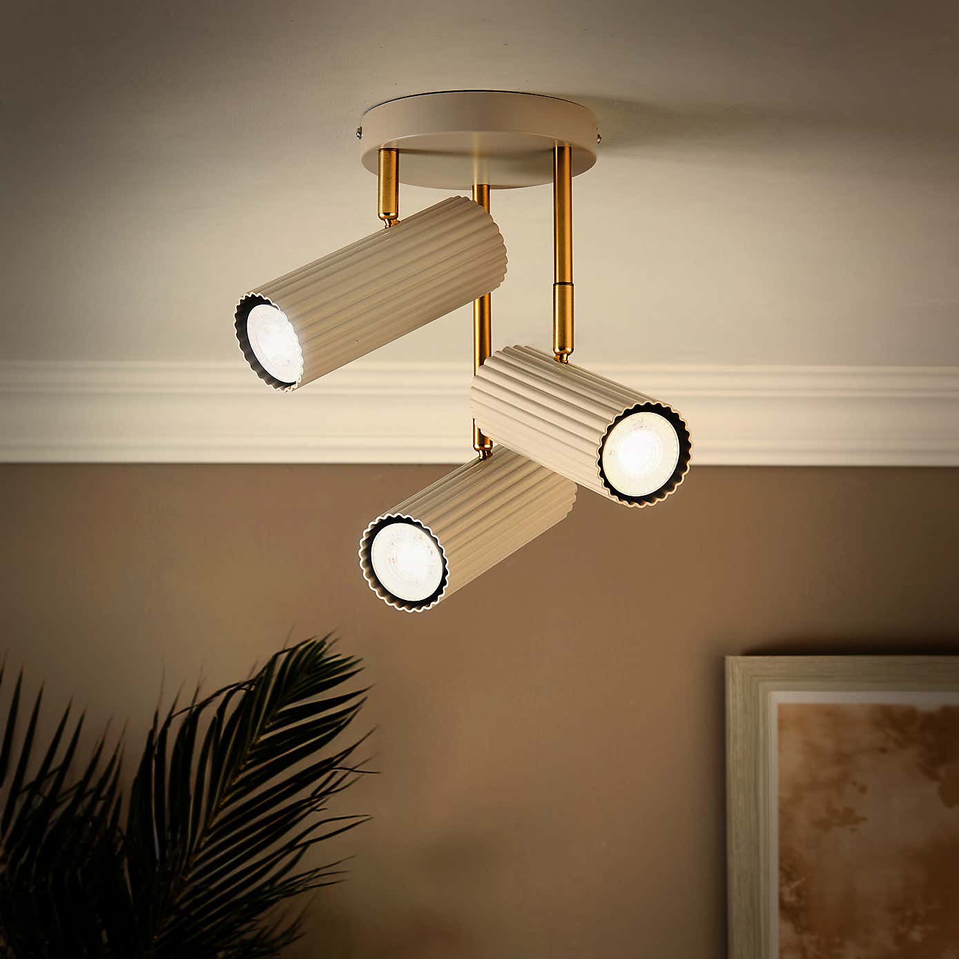 Georgi Industrial Ribbed 3 Light Adjustable Spotlight