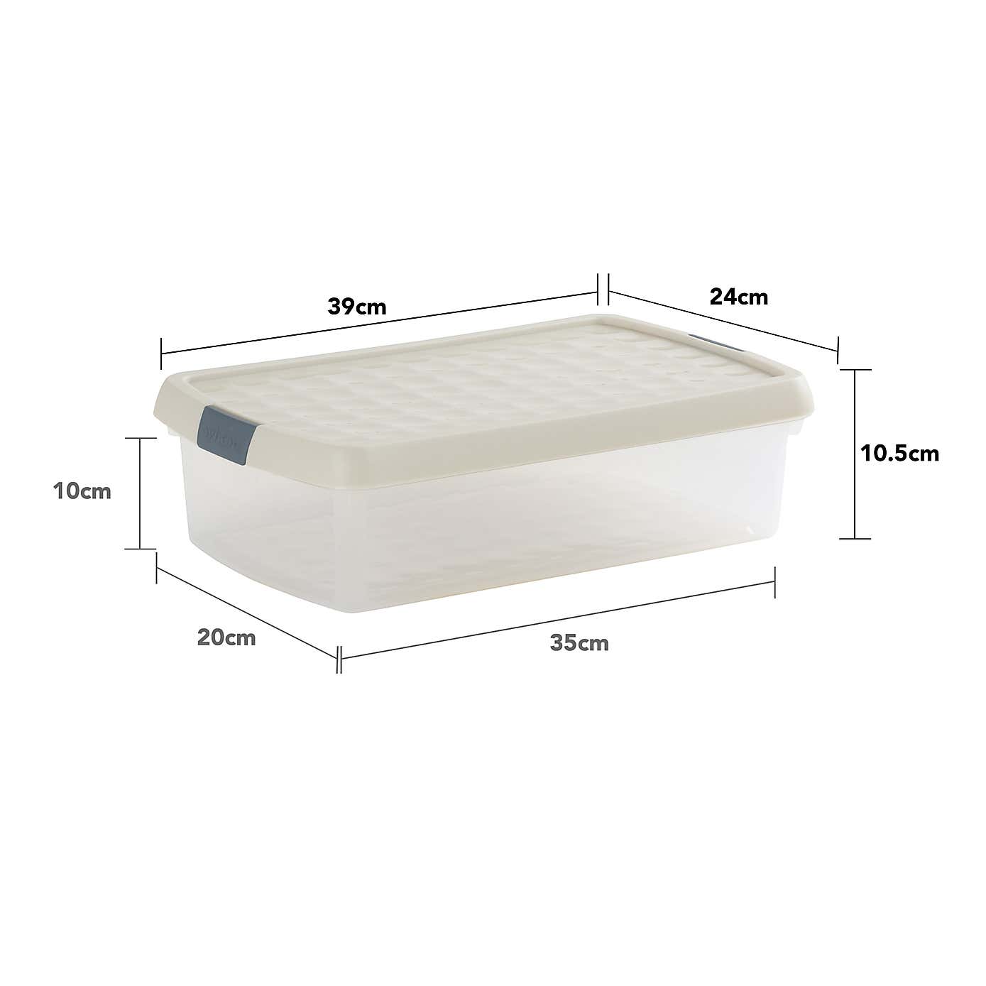 Wham Clip Pack of 4 Rectangle Storage Boxes With Lids