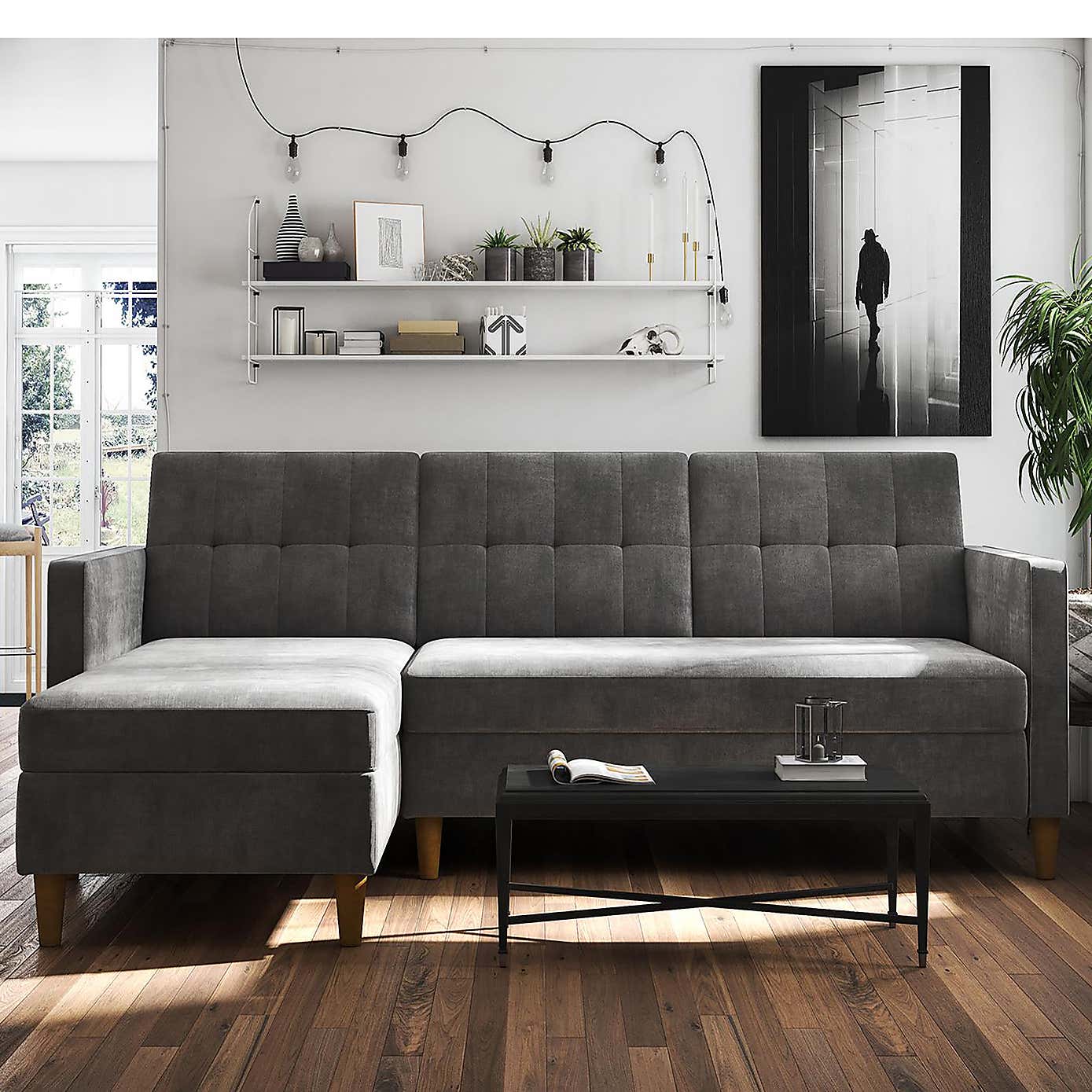 Hartford Chenille Corner Double Sofa Bed