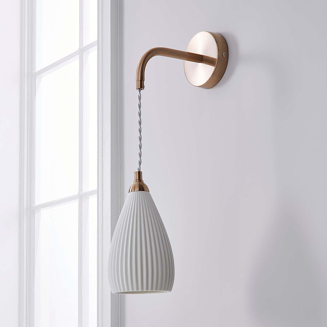 Dorma Ribbed Porcelain Wall Light