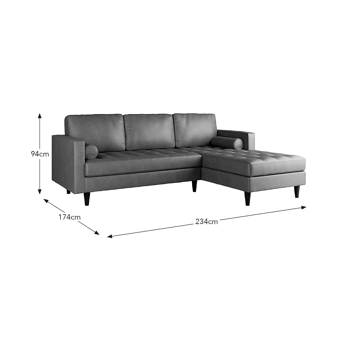 Zoe Faux Leather Left Hand Corner Sofa