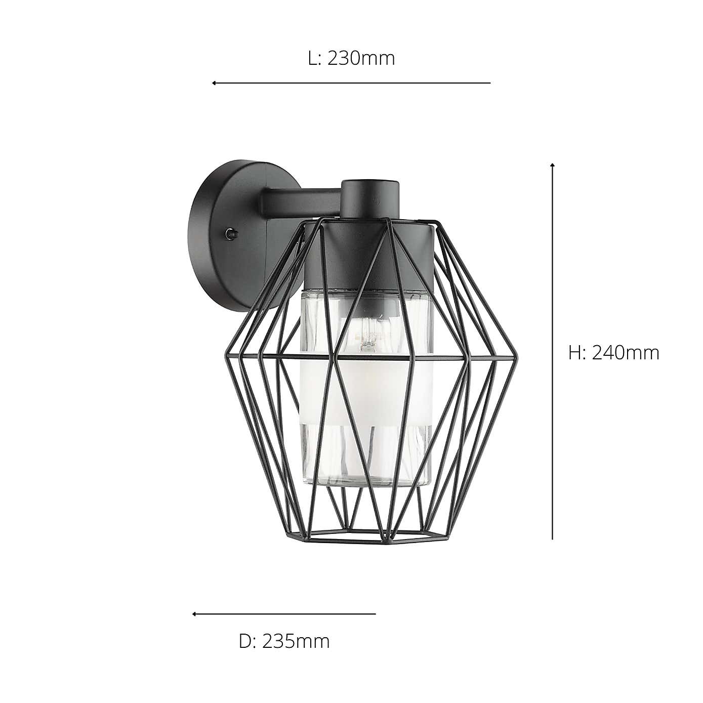 EGLO Canove 1 Light Caged Outdoor Wall Lamp