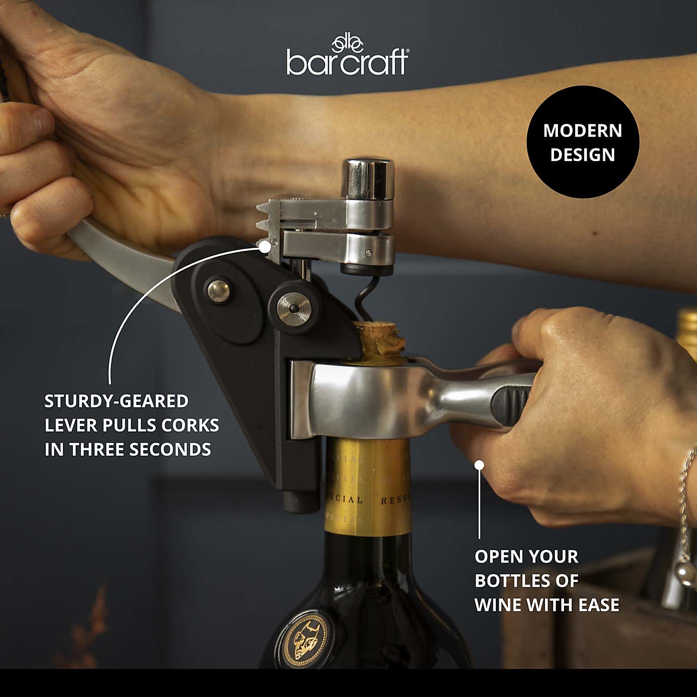 BarCraft Lever-Arm Corkscrew Set