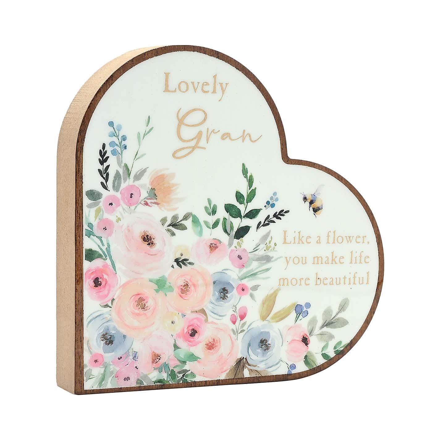 The Cottage Garden Gran Heart Plaque