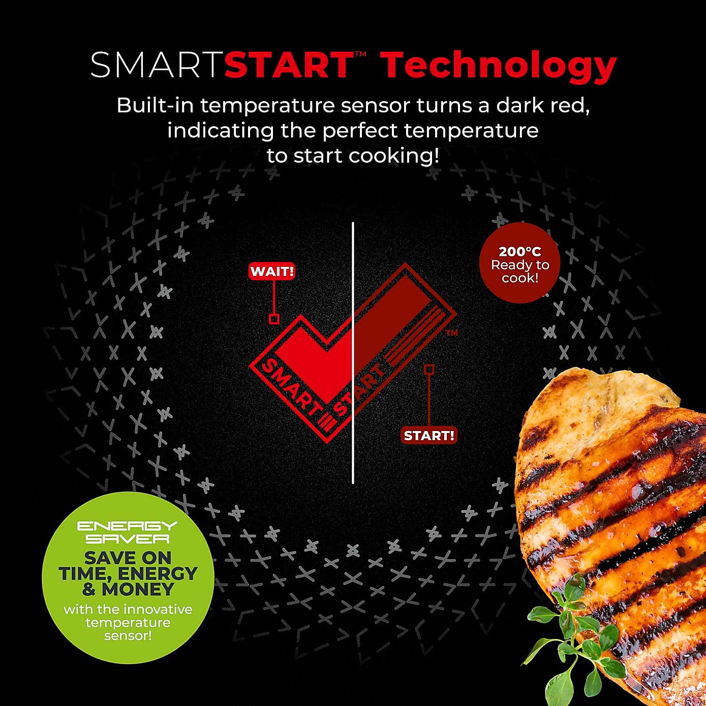 Tower Smart Start Non-Stick Ultra Forged Aluminium Grill Pan, 26cm