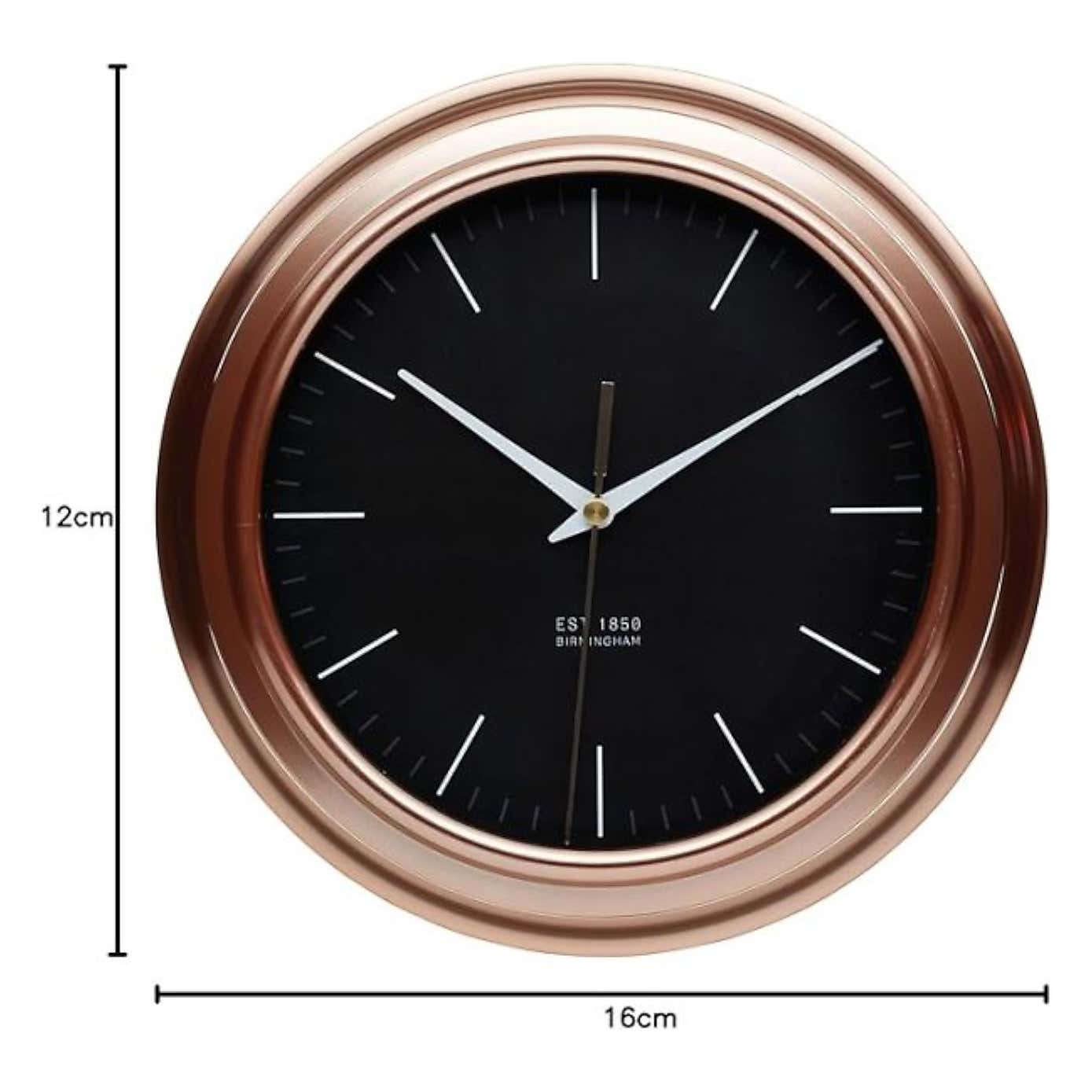 Copper-Effect Modern Analogue Wall Clock