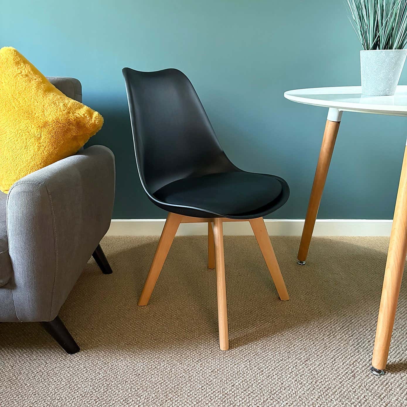 Fusion Living Soho Plastic Dining Chair with Squared Legs