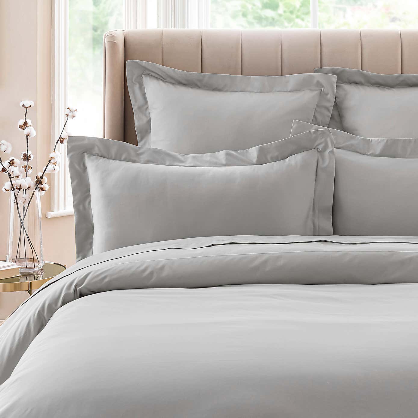 Dorma 300 Thread Count 100% Cotton Sateen Plain Oxford Pillowcase