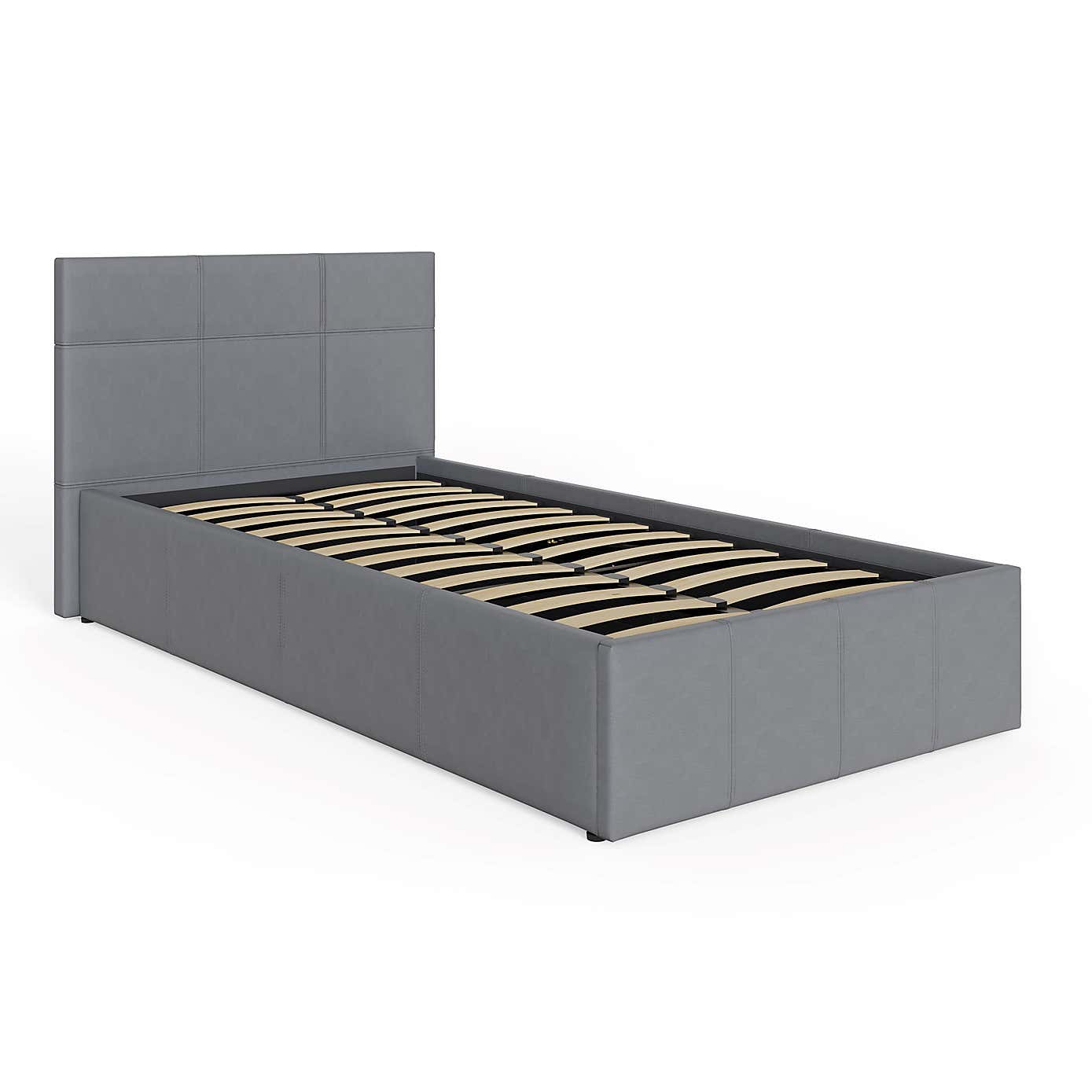 Side Lift Ottoman Bed Frame, Faux Leather
