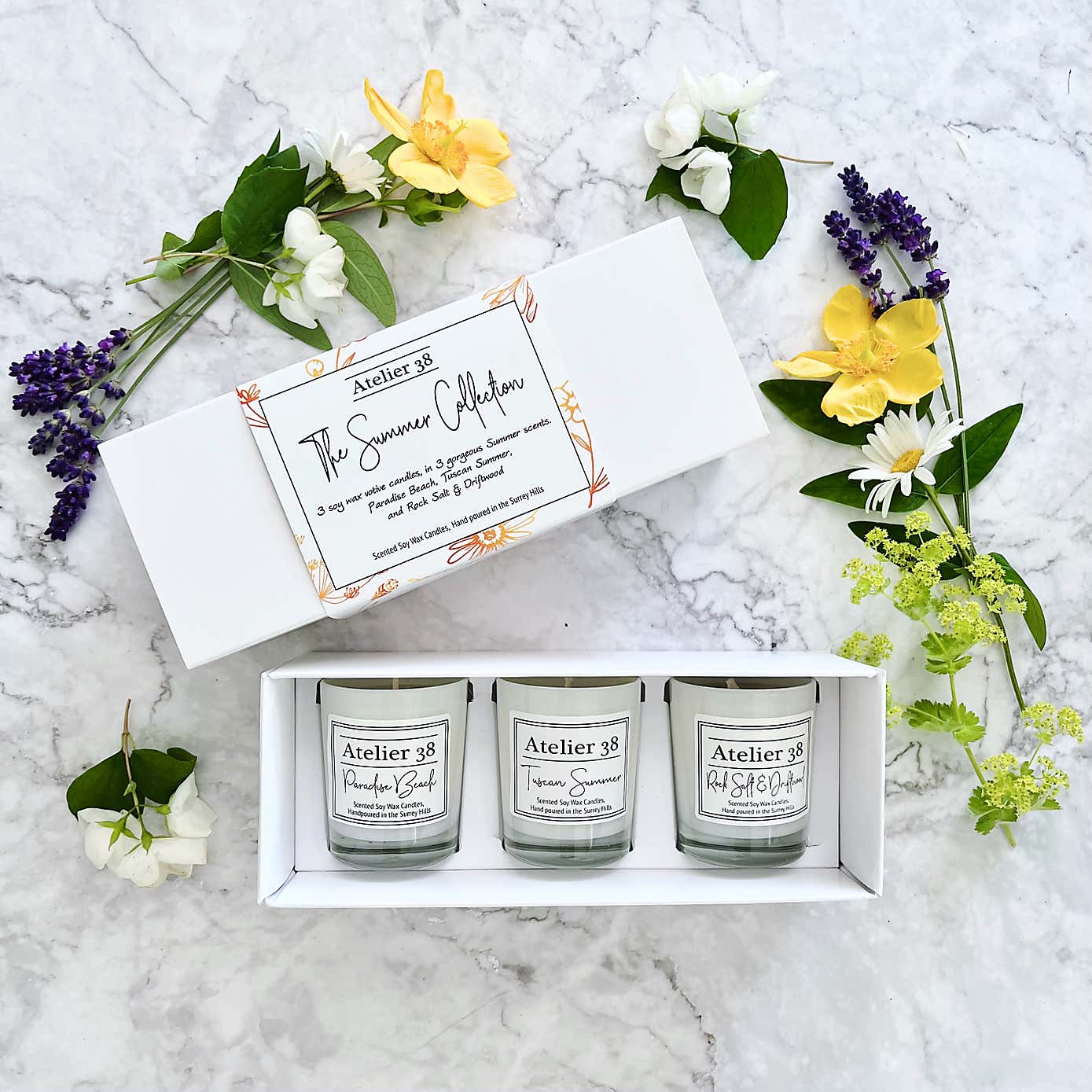 Atelier 38 Set of 3 Summer Votive Candles Gift Set