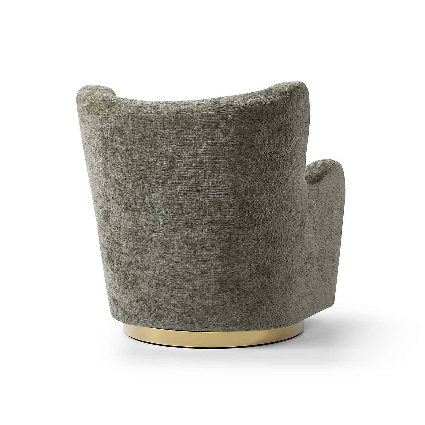 Theo Distressed Chenille Swivel Armchair