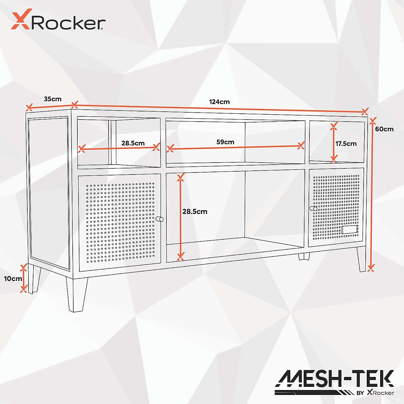 X Rocker MESH TEK TV Media Cabinet