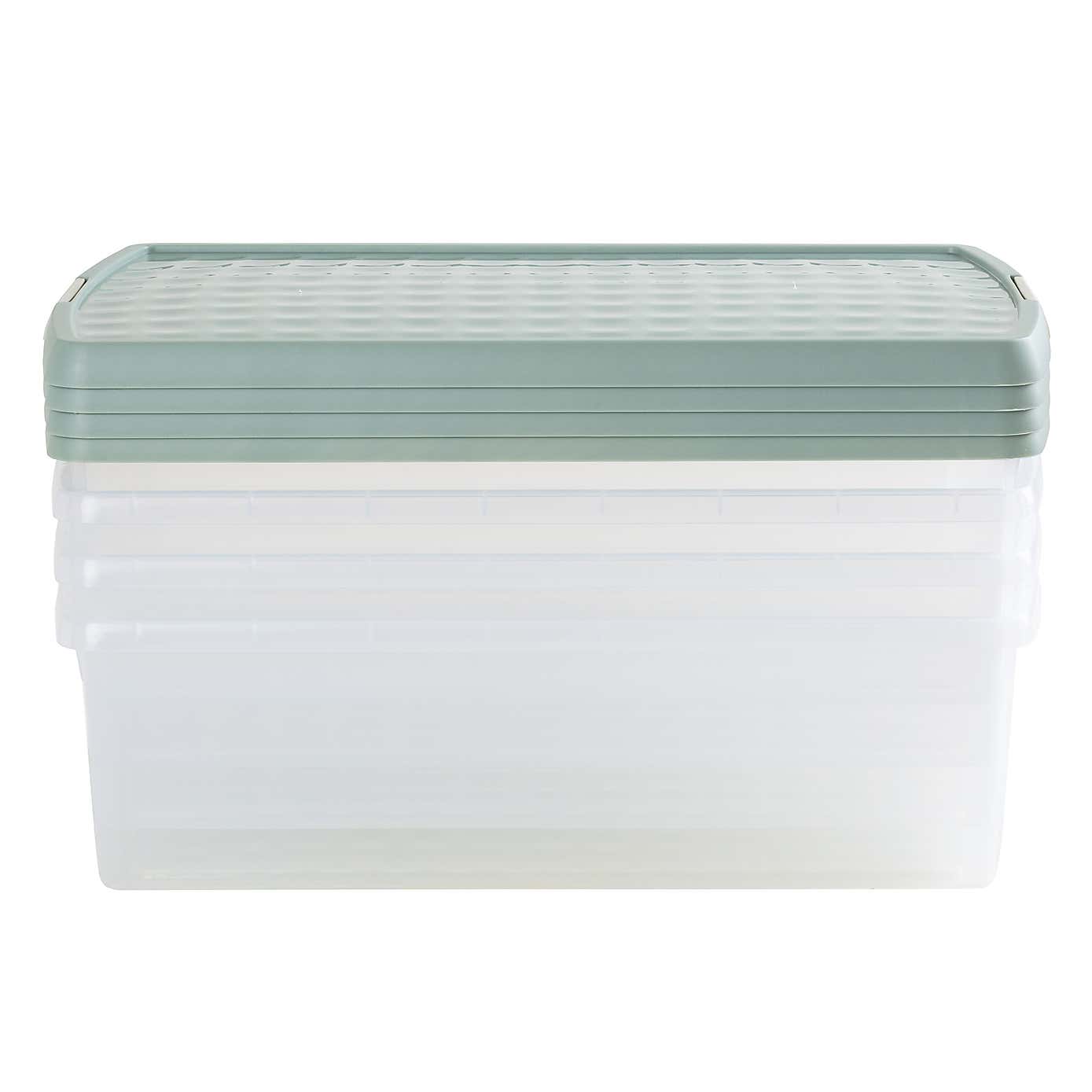Wham Clip Pack of 4 Rectangle Storage Boxes With Lids