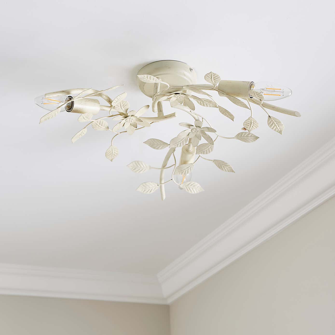Chantelle Floral 3 Light Semi Flush Ceiling Fitting