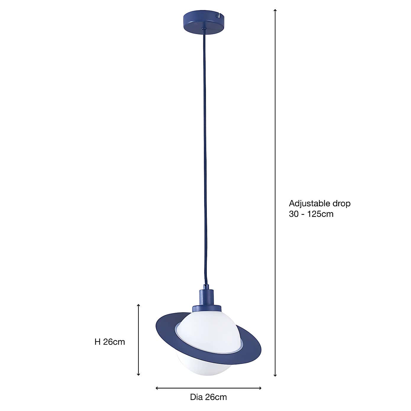 Saturn 1 Light Pendant Ceiling Fitting