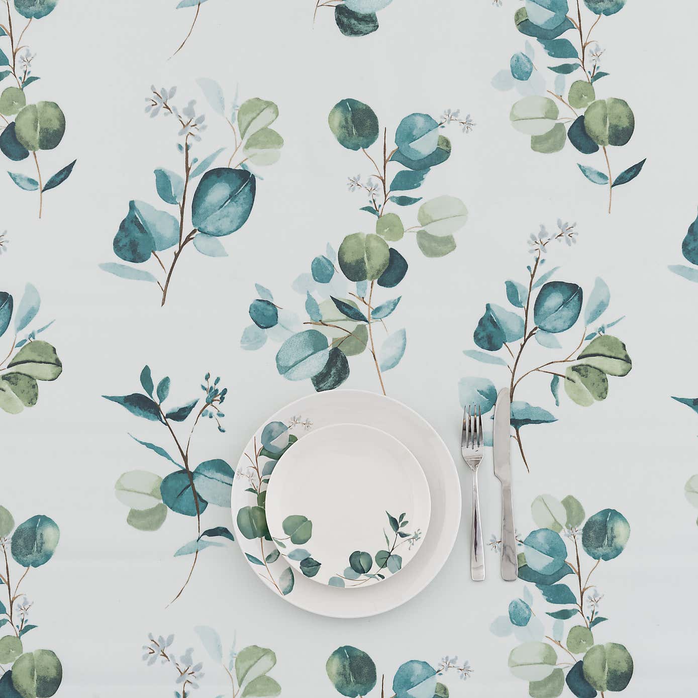 By the Metre Eucalyptus PVC Teal