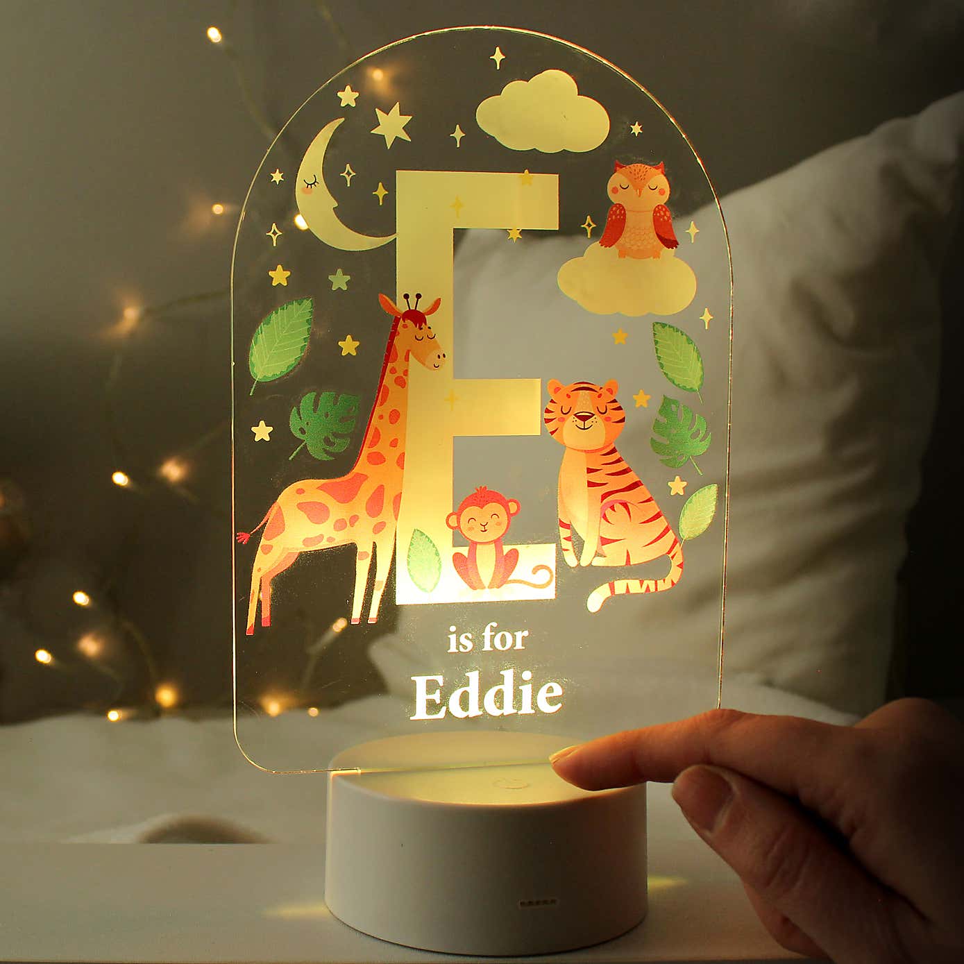 Personalised Animal Alphabet Colour Changing Night LED Light