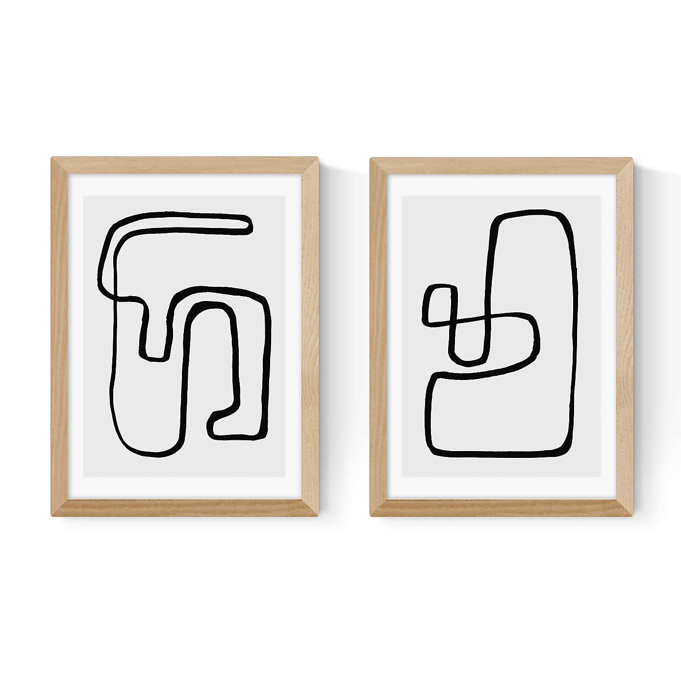 East End Prints Abstract Monochrome Set of 2 Prints by Rafael Farias