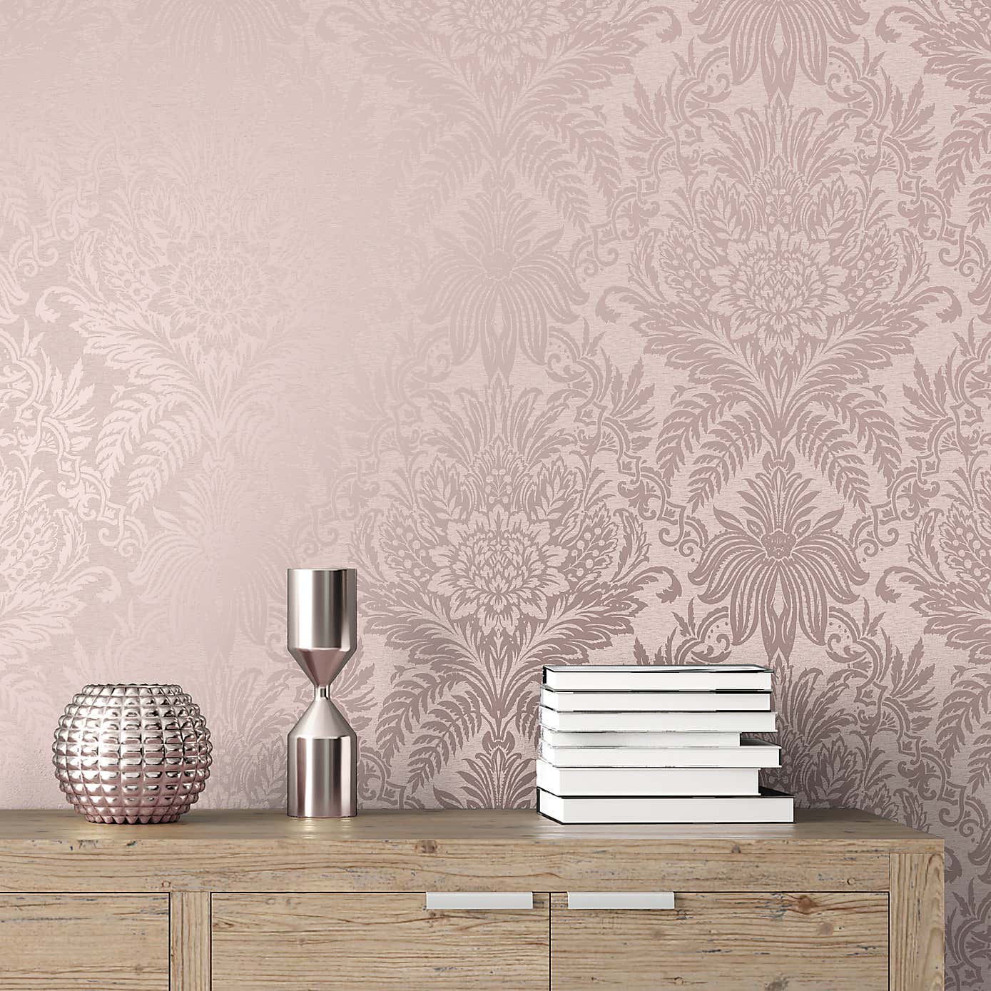 Crown Signature Damask Rose Wallpaper
